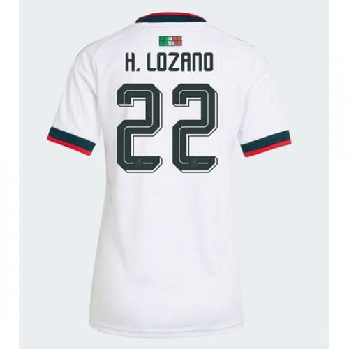 Stroje piłkarskie Meksyk Hirving Lozano #22 Koszulka Wyjazdowej dla damskie MŚ 2026 Krótki Rękaw